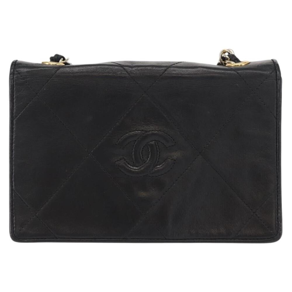 Chanel Matelasse Lambskin Chain Shoulder Bag Black